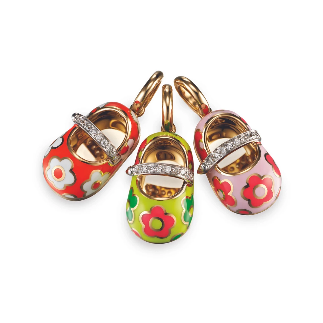 Aaron Basha Diamond Strap Flower Shoe Girls Baby Shoes