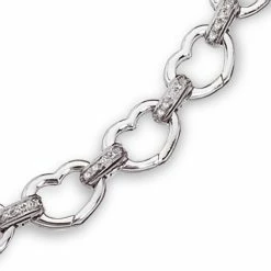 Aaron Basha Basha Heart Shaped Open-Link With Diamond Bars (Large)