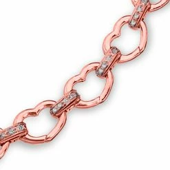 Aaron Basha Basha Heart Shaped Open-Link With Diamond Bars (Large)