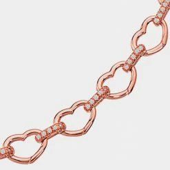 Aaron Basha Basha Heart Shaped Open-Link With Diamond Bars (Small) Bracelets