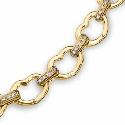 Aaron Basha Basha Heart Shaped Open-Link With Diamond Bars (Large)