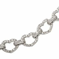 Aaron Basha Basha Heart Shaped Full Pave Open-Link (Large) Bracelets