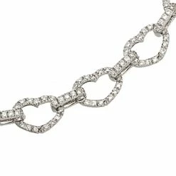 Aaron Basha Basha Heart Shaped Full Pave Open-Link (Small) Bracelets