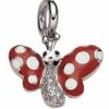 Aaron Basha Charms Butterfly With White Polka Dots