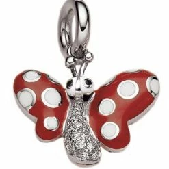 Aaron Basha Charms Butterfly With White Polka Dots