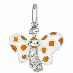 Aaron Basha Butterfly With Orange Polka Dots