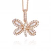 Aaron Basha 18K Baguette Diamond Butterfly Rose Gold Charm
