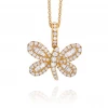 Aaron Basha 18K Baguette Diamond Butterfly Yellow Gold Charm Diamond Collection
