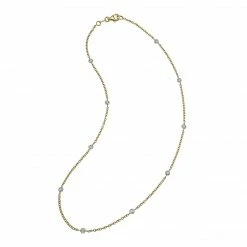 Aaron Basha 18K Yellow Gold Diamond Bezel Neckace
