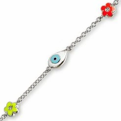 Aaron Basha Evil Eye & Flower Bracelet