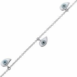 Aaron Basha 18K Floating Evil Eye Bracelet With Four Evil Eyes