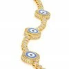 Aaron Basha 18K Yellow Gold Diamond Light Blue Evil Eye Bracelet; 2.4 Ct.