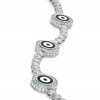 Aaron Basha Evil Eye Bracelets 18K White Gold Diamond Navy Blue Evil Eye Bracelet; 2.4 Ct.