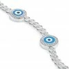 Aaron Basha 18K White Gold Diamond Light Blue Evil Eye Bracelet; 1.9 Ct.-Pre Order