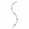 Aaron Basha 18K White Gold Full Pave Diamond With 5 Small Round Light Blue Evil Eye Bracelet - Pre Order