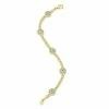 Aaron Basha 18K Yellow Gold Evil Eye Diamond Bracelet With 5 Small Round Light Blue Evil Eyes - Pre Order