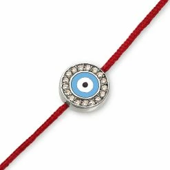 Aaron Basha 18K Evil Eye With Diamonds On Red Cord