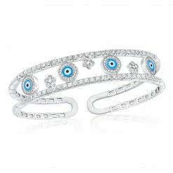 AB Corp. Evil Eye Diamond Cuff Bracelet