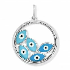 Aaron Basha 18K White Gold Floating Evil Eye Charm