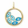 Aaron Basha 18K Yellow Gold Floating Evil Eye Charm