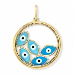 Aaron Basha 18K Yellow Gold Floating Evil Eye Charm
