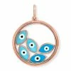Aaron Basha 18K Rose Gold Floating Evil Eye Charm