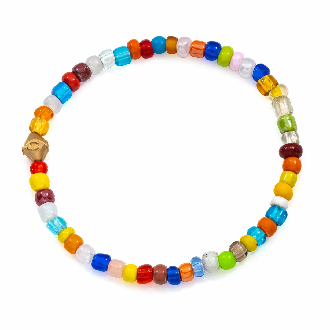 Aaron Basha Beaded Treasures Colorful Beaded Bracelet With Good Luck Bead
