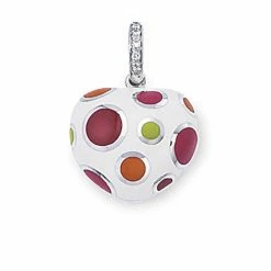 Aaron Basha Puffy Heart With Spots Charms
