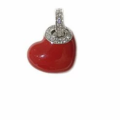 Aaron Basha Floating Heart With Diamonds Charms