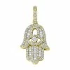 Aaron Basha Baguette Diamond Yellow Gold Large Hamsa