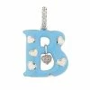 Aaron Basha Charms "B" Initial With Hearts & Hanging Heart