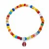 Aaron Basha Red Ladybug On Colorful Beaded Bracelet Ladybugs