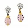 Aaron Basha Diamond Flower Ladybug Earrings Ladybugs