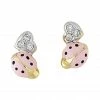 Aaron Basha Ladybugs Diamond Heart Ladybug Stud Earrings