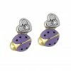 Aaron Basha Diamond Heart Ladybug Stud Earrings Ladybugs