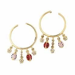 Aaron Basha Ladybugs Ladybug Hoop Earrings