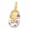 Aaron Basha 18K Ladybug Pink Sapphire Shoe Girls Baby Shoes