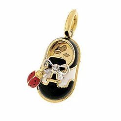 Aaron Basha 18K Ladybug Saddle With Ladybug Accent