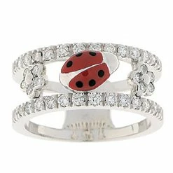 Aaron Basha Ladybug & Diamond Double Decker Ring Ladybugs