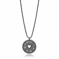 Aaron Basha Love Is My Religion Black Rhodium On Faceted Chain - Pre Order September 2022 Delivery Gift Ideas