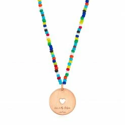 Aaron Basha Love Is My Religion Rose Gold On Colorful Beaded Chain - Pre Order September 2022 Delivery Gift Ideas