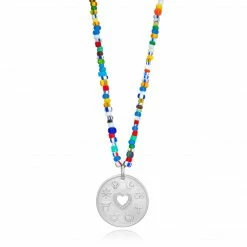 Aaron Basha Gift Ideas Love Is My Religion Silver On Colorful Beaded Chain
