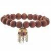 MoraisXBasha Shoosha Large Sandalwood Bracelet With Fringe Evil Eye, 14K Gold