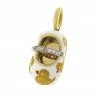 Aaron Basha 18K Yellow Gold White & Yellow Rubber Duckie Shoe Girls Baby Shoes