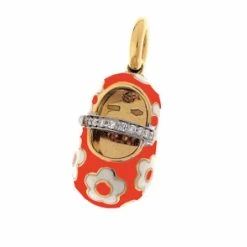 Aaron Basha Diamond Strap Flower Shoe Girls Baby Shoes