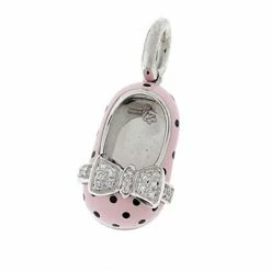 Aaron Basha 18K White Gold & Pink Polka Dot Shoe