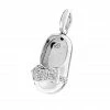 Aaron Basha 18K White Gold Diamond Bow Baby Shoe Charm