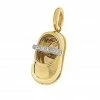 Aaron Basha Girls Baby Shoes 18K Gold Shoe With Diamond Strap; .07 Carat