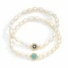 Aaron Basha Fresh Water Pearl Evil Eye Bracelet-Each Sold Separately