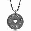 Aaron Basha Love Is My Religion Black Rhodium On Faceted Chain - Pre Order September 2022 Delivery Gift Ideas